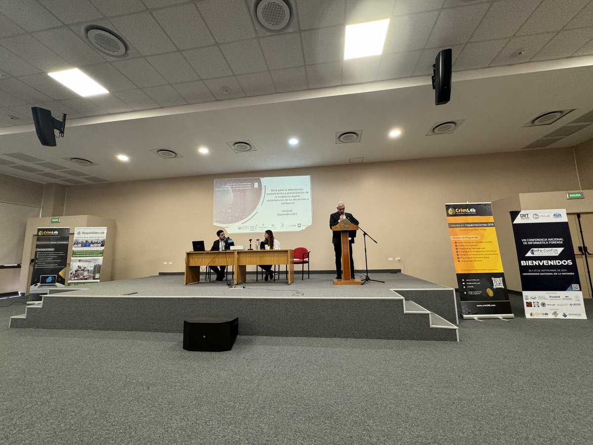 GioiaCintia's tweet photo. InFo-Conf 2024 - VIII Conferencia Nacional de Informática Forense
Disertación de @bruno_constanzo y Belén Álvarez, "Guía para la adquisición, preservación y presentación de evidencia digital": https://t.co/cckFuUs9XE
@UnlamOficial @DiitUnlam #RedUNIF @infolabmdq @criml4b https://t.co/RAkA9503hx