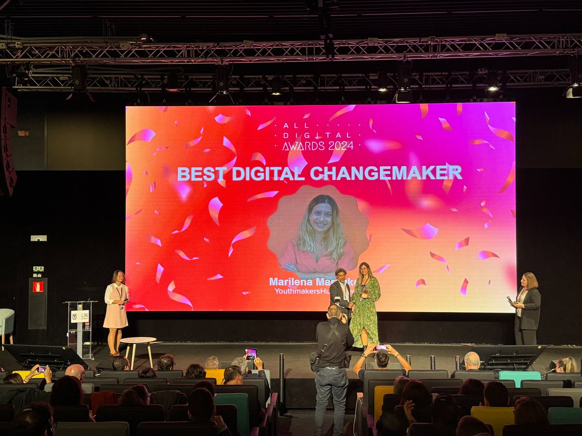 🏆 The winner of the Best Digital Changemaker category is… Marilena Maragkou from Greece! 🎉
In this category we include engaged individuals who aim to transform society with the help of digital tools and technologies, to support citiziens to face digital transformation with