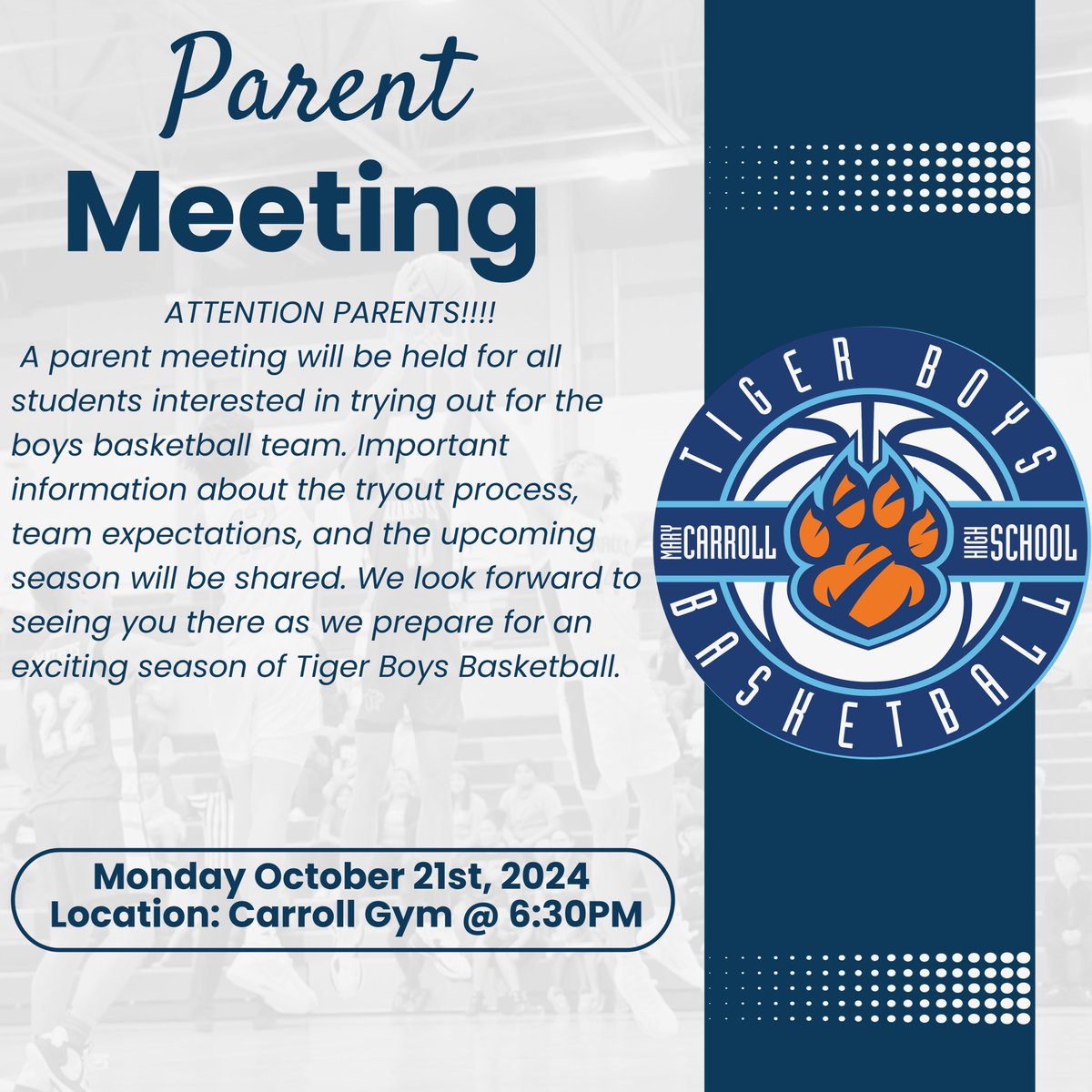 CC Carroll Basketball (@carrollhoops24) on Twitter photo 🛑 ATTENTION ATTENTION🛑
Parent meeting for all who are wanting to try out for the 24-25 <a href="/MaryCarrollHigh/">Mary Carroll High School</a> basketball season! See flyer below for more information: 🛑 ATTENTION ATTENTION🛑
Parent meeting for all who are wanting to try out for the 24-25 <a href="/MaryCarrollHigh/">Mary Carroll High School</a> basketball season! See flyer below for more information: