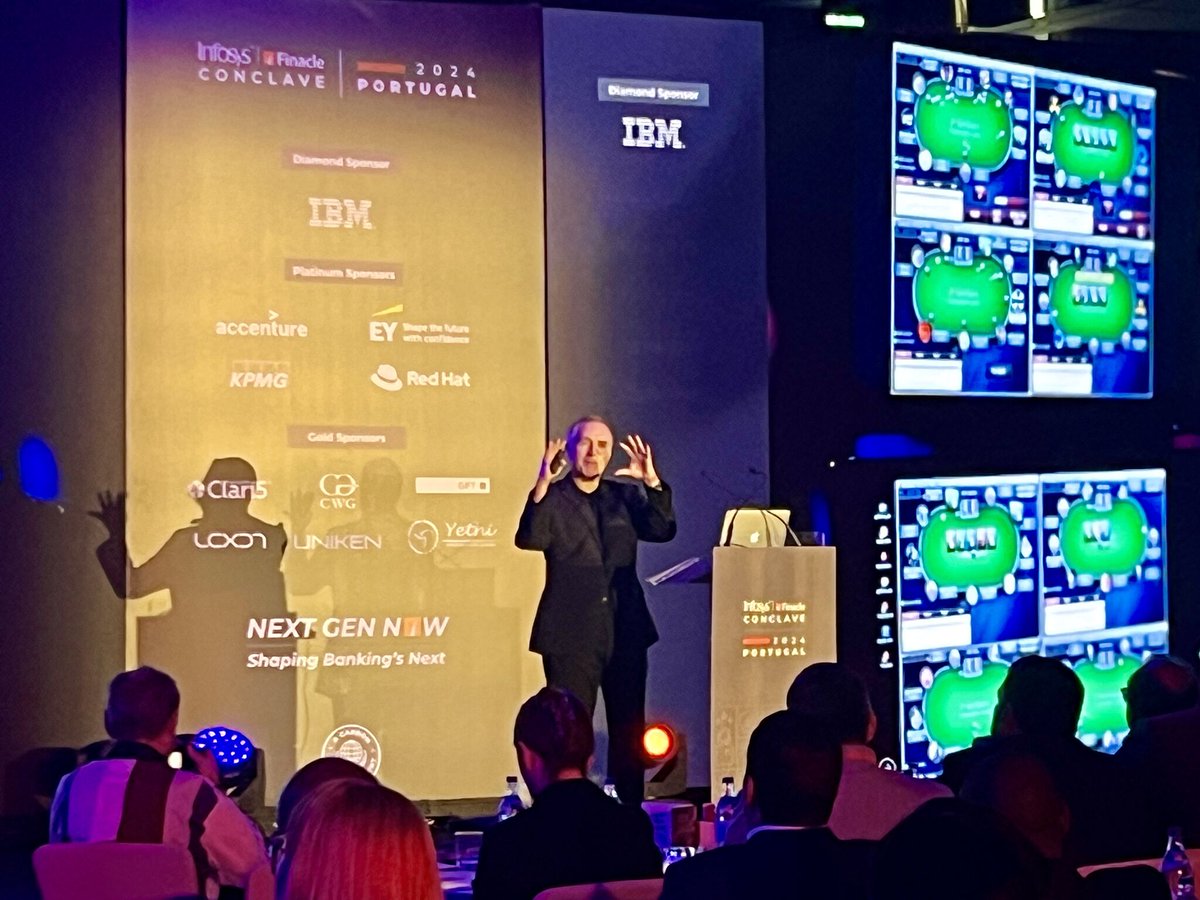 Finacle's tweet photo. What a thought-provoking guest keynote at #FinacleConclave! Caspar Berry, shared how banking leaders can break patterns, embrace risk, and make bold decisions to succeed in next-gen banking. A fresh take on using risk to shape the future! https://t.co/roOwYZyDzh