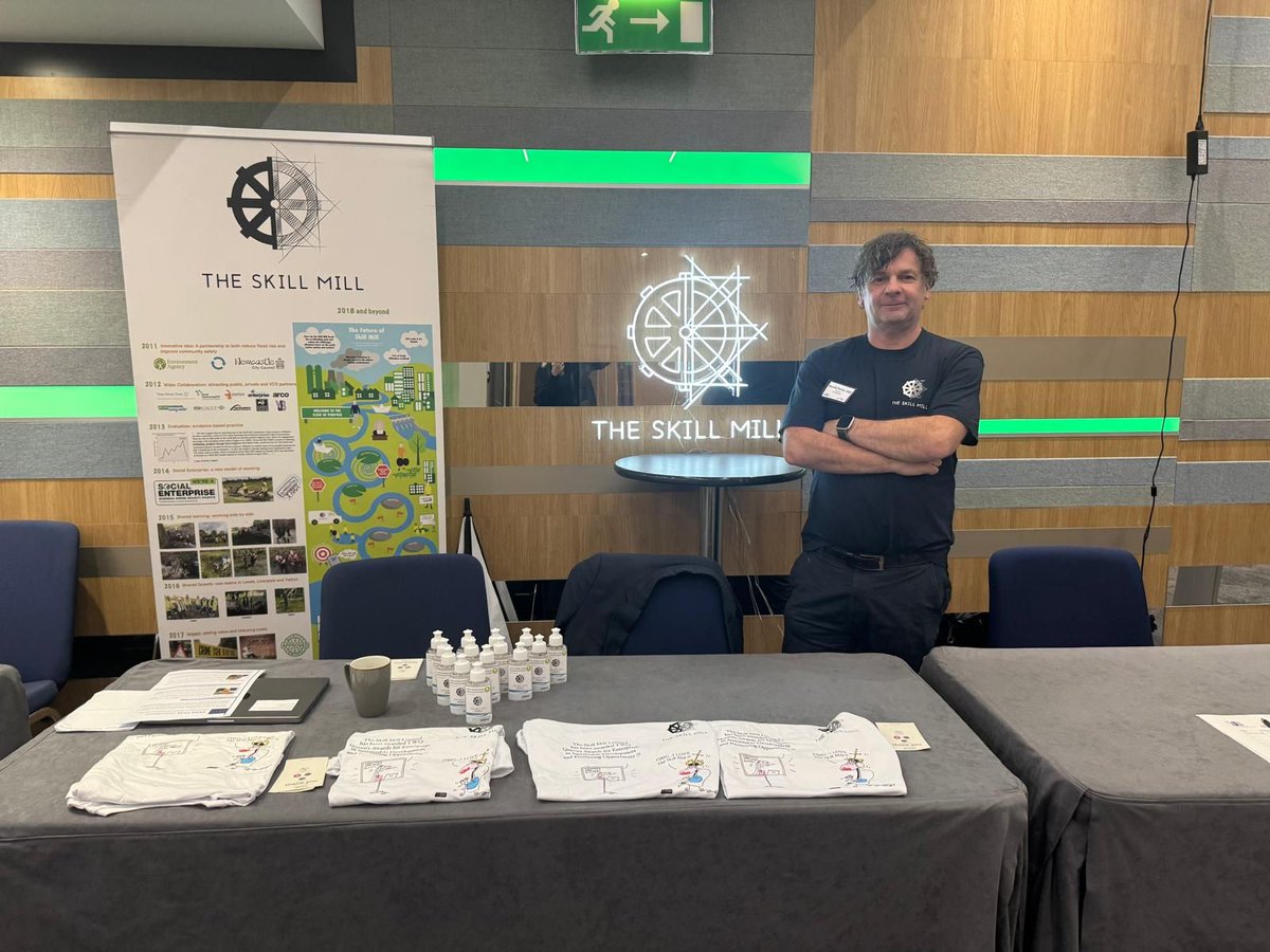 The Skill Mill’s stall at the AYM (The Association of YOT Managers) conference today in Birmingham. The theme of the conference was "What’s Next for Youth Justice?" and it was held in collaboration with Youth Endowment Fund (YEF).