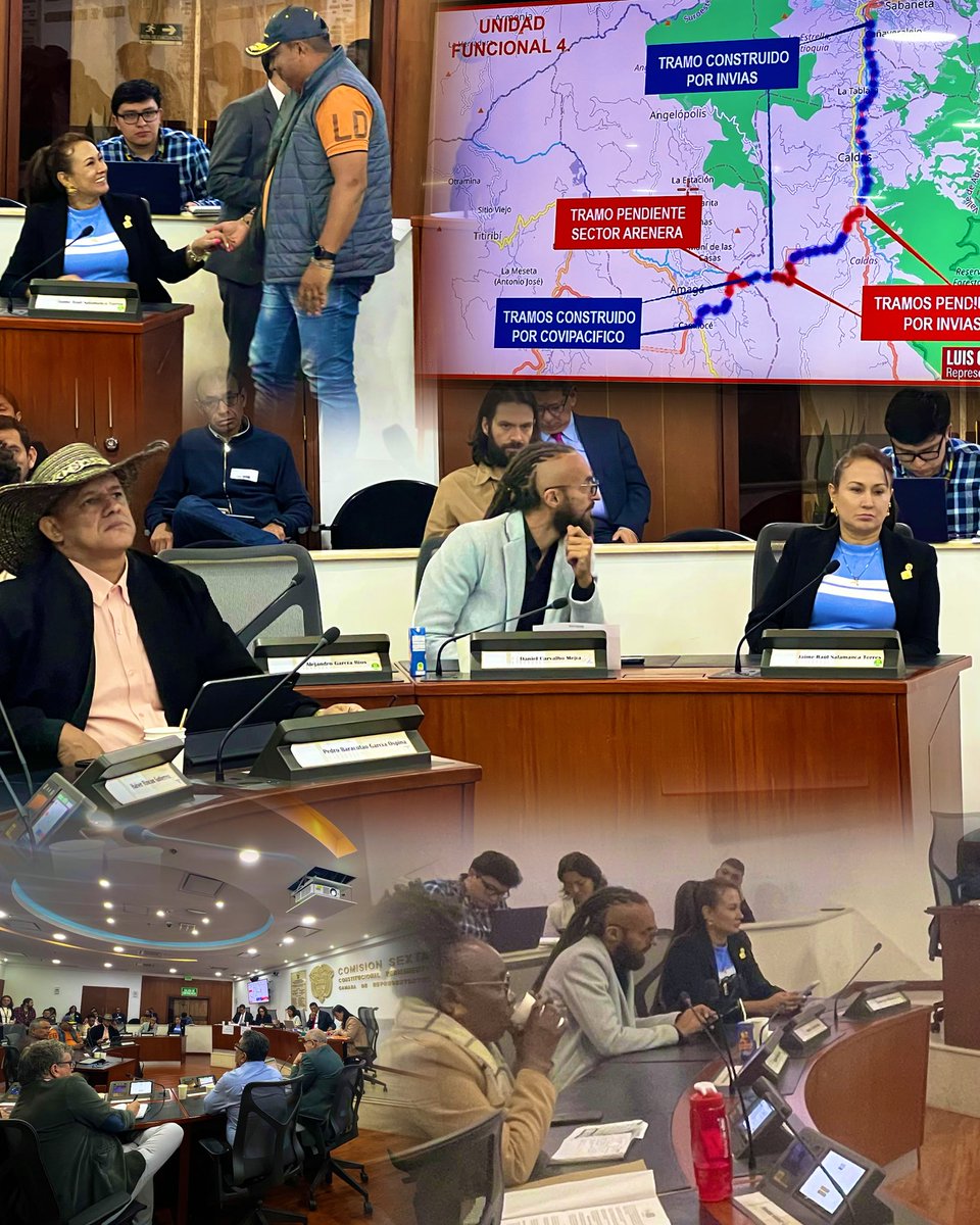 A esta hora hago presencia en la Comisión Sexta de la Cámara de Representantes, en donde se realiza un debate de Control Político a Minstransporte, a INVIAS y a la ANI  por la concesión Pacifico 1 que afecta la vía Caldas - Amagá. El país requiere mayor inversión y más