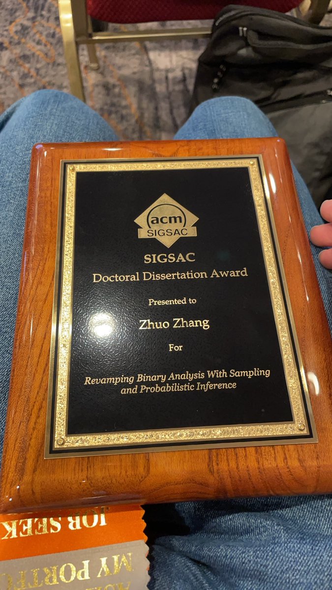 Zhuo Zhang | Purdue CS (@i2huer) on Twitter photo π I'm excited to share that I've been awarded the ACM SIGSAC Doctoral Dissertation Award <a href="/acm_ccs/">ACM CCS 2024</a>!
It's an incredible honor and a perfect way to wrap up my 5-year Ph.D. journey. π π I'm excited to share that I've been awarded the ACM SIGSAC Doctoral Dissertation Award <a href="/acm_ccs/">ACM CCS 2024</a>!
It's an incredible honor and a perfect way to wrap up my 5-year Ph.D. journey. π