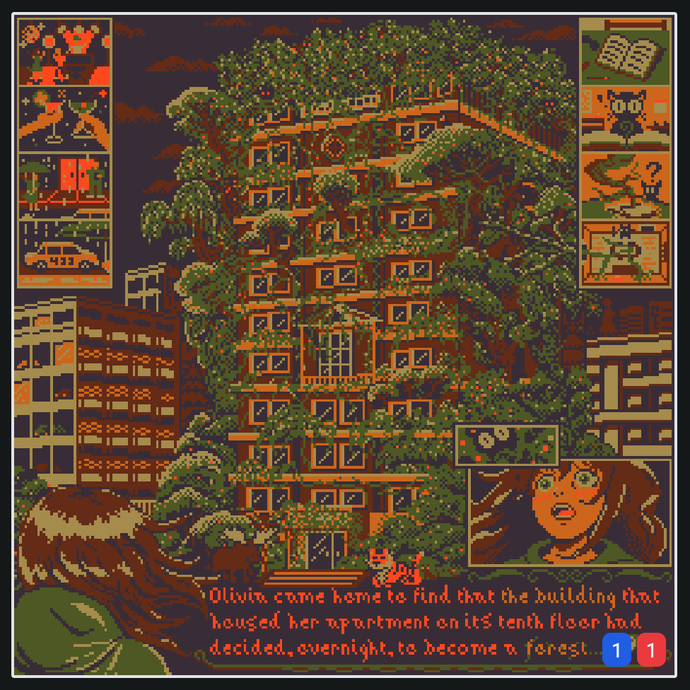 We're co-creating a 5 page storybook on <a href="/basepaint_xyz/">BasePaint</a> and you only have about 45 minutes left to grab Page 1

Rando thought: It'd be fun to build a 6551 "book" to hold these 🤔