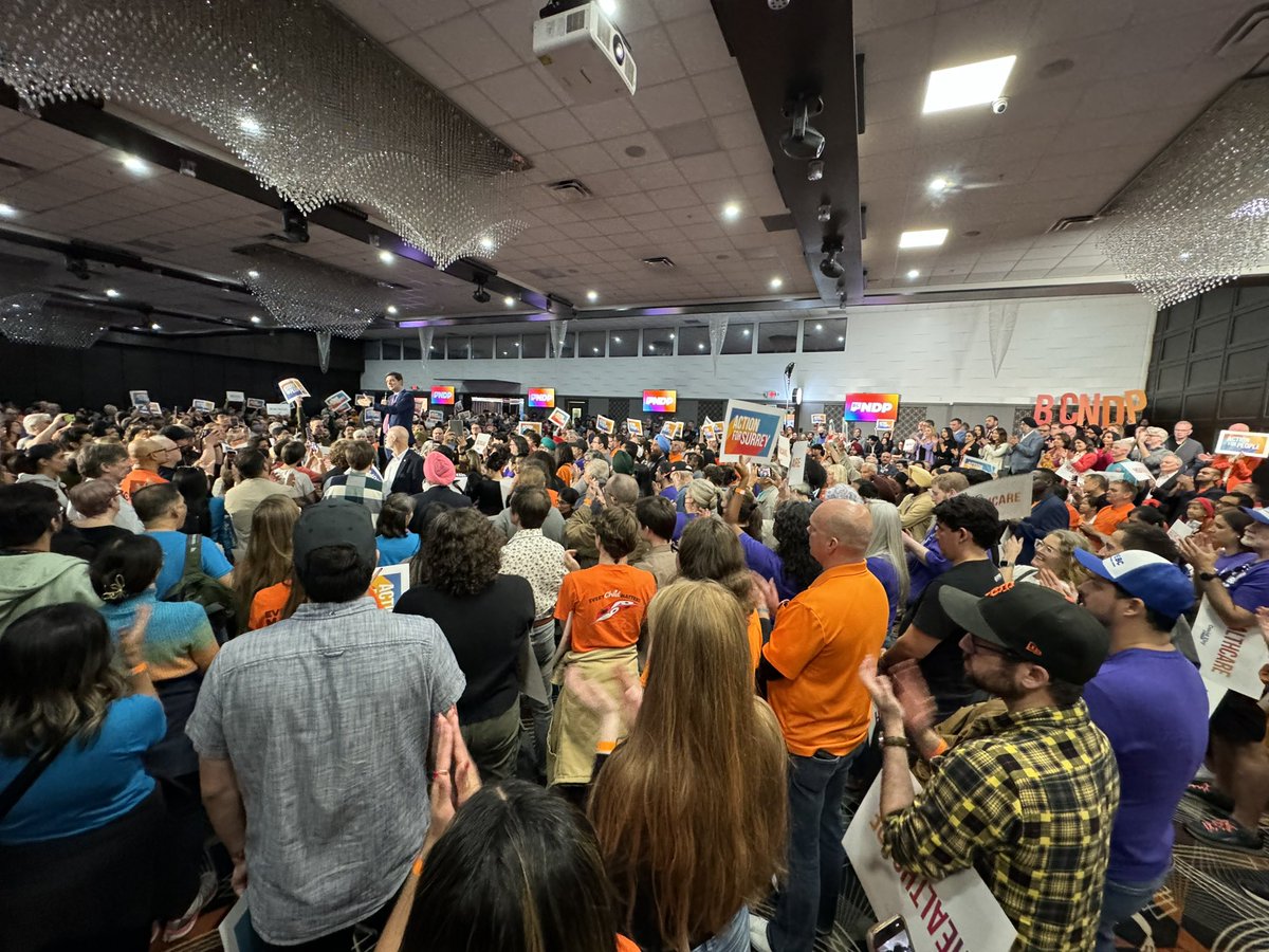 Yep. And based on the max capacities of the venues of their remaining events this week, there won’t be anything even close to this 1,600+ rally in Surrey#bcpoli
