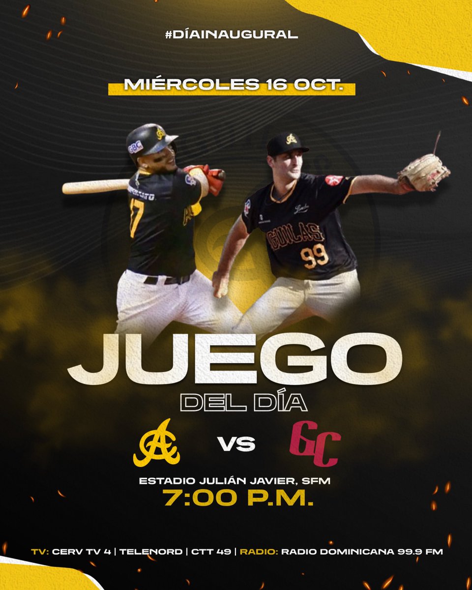 aguilascibaenas's tweet photo. ¡JUEGO DEL DÍA! 

Hoy iniciamos nuestra temporada en la ruta. Visitamos esta noche a los Gigantes en el Julian Javier a partir de las 7:00PM 

#AGUILUCHOOOOOS🗣️ https://t.co/Yp8APEM1Ls