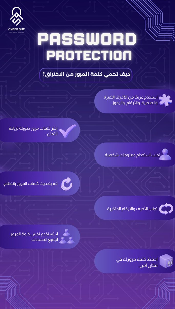 تخيل ان كل معلوماتك الشخصية والمالية ممكن تتسرب بسبب كلمة مرور ضعيفة 🫨! 

خلي حمايتك اولوية قبل لاتصير ضحية !🔐

#ضاعف_أمانك_ولاتفتح_مجال