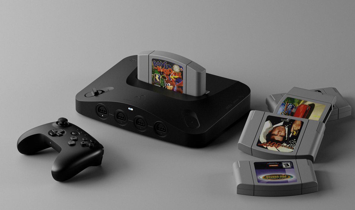 MetalJesusRocks's tweet image. Analogue 3D was shown today. FPGA w/ 100% compatibility with all N64 carts, Region Free. Bluetooth LE. Dualband Wifi. Four original-style controller ports. New 3D operating system. $249.99 - What do you think? Will you pick one up? analogue.co/3d