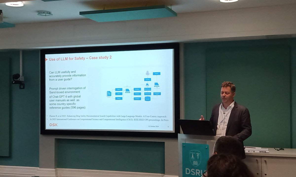 DSRUDrugSafety's tweet image. Andrew Bate shares some experimental examples of generative AI in signal detection and discusses the need for caution before wider deployment #SignalDetection#pharmacovigilance