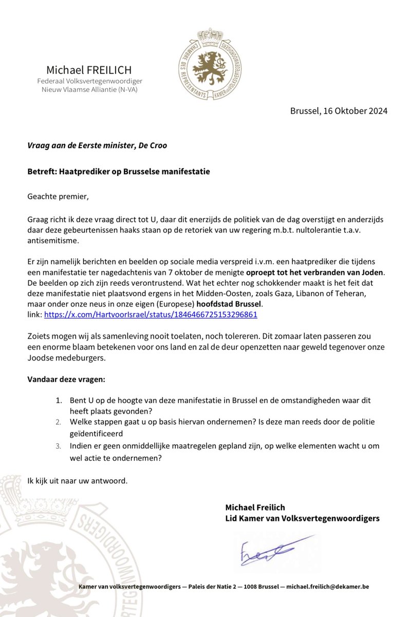 Michael Freilich, MP tweet media