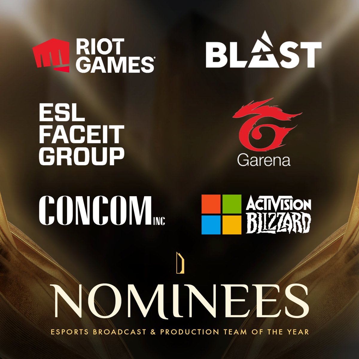 esportsawards's tweet photo. Who are voting for the Esports Broadcast &amp; Production Team of the Year award?

@ESL
@riotgames
@BLASTPremier
#ConCom
@Garena
@Microsoft

✅ Vote now: https://t.co/lKEGs7NlF4 

Esports Awards 2024 Part 2 - November 21 https://t.co/YesY5ObzbX