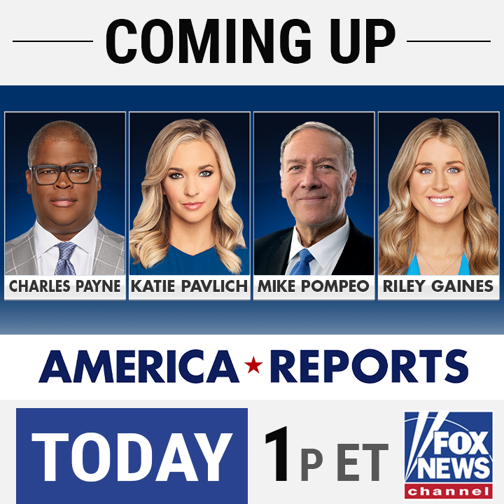 WEDNESDAY:

Host of Making Money With Charles Payne <a href="/cvpayne/">Charles V Payne</a> 

TOWNHALL.COM Editor <a href="/KatiePavlich/">Katie Pavlich</a> 

Former Secretary of State &amp; CIA Director <a href="/mikepompeo/">Mike Pompeo</a> 

Gaines for Girls Host, <a href="/Riley_Gaines_/">Riley Gaines</a>