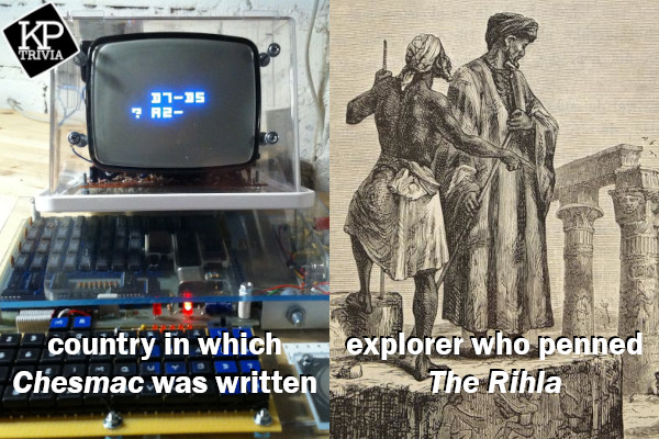 KPTrivia's tweet photo. Cooler weather is finally here, which makes it a perfect evening for trivia at @eatgoodkind! Gather your crew and join us starting at 7:00 p.m.! #notshityouresupposedtoknow
Game hints: (1) country in which Chesmac was written (2) explorer who penned The Rihla https://t.co/xcHbLcigpU