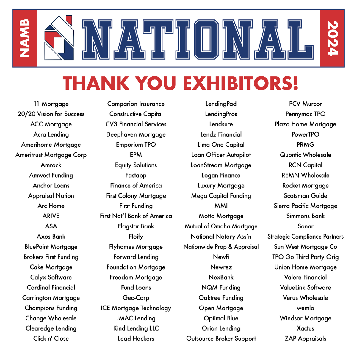 NAMBpros's tweet image. The NAMB National 2024 exhibit hall &amp;amp; networking lounge are sold out &amp;amp; we wouldn&apos;t have it any other way. Thank you to these exhibitors for bringing the trade show to life &amp;amp; making our annual conference so much fun! See you in Vegas!

#NN24 #GoForTheWin
namb.org/national