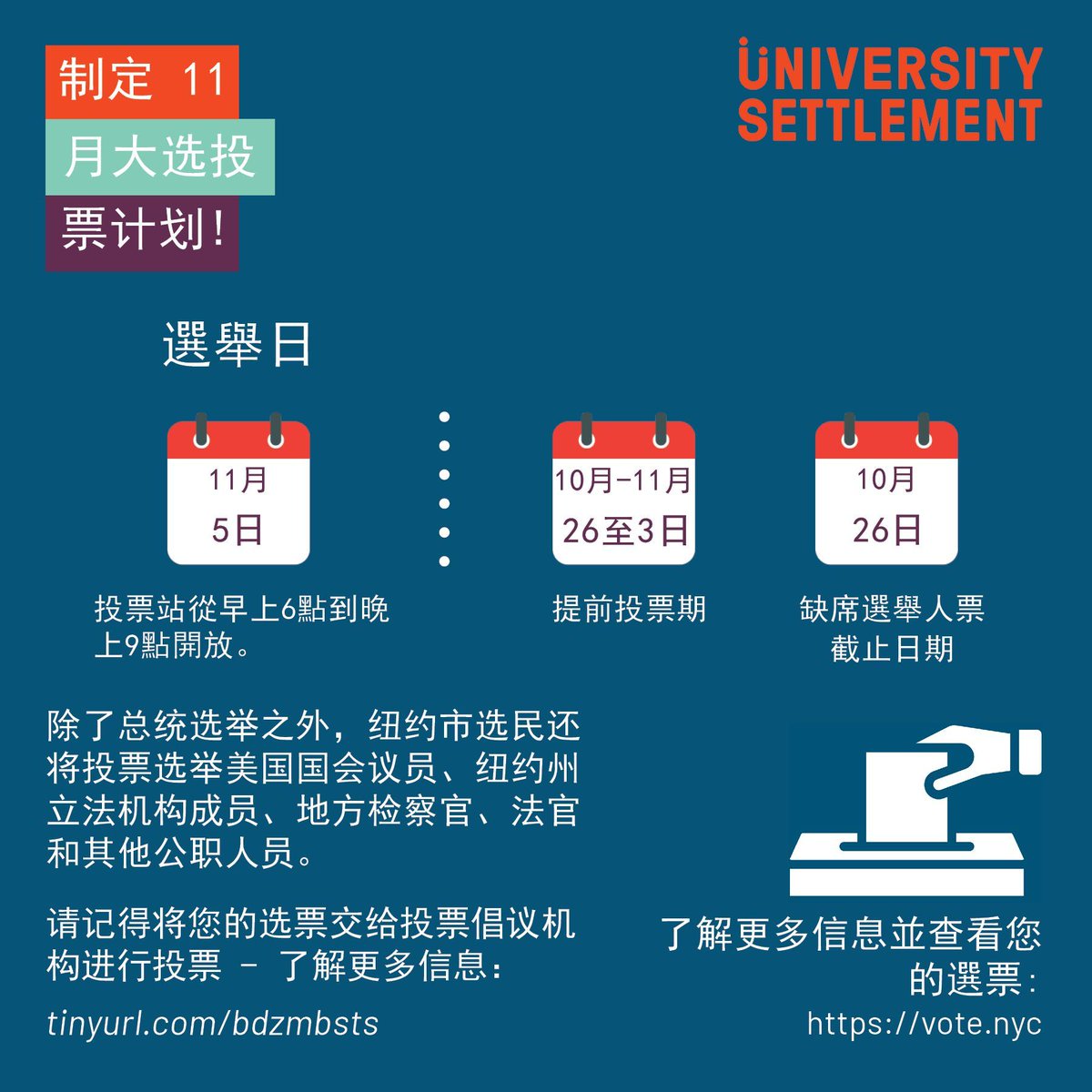 Learn more at vote.nyc 
 
Aprende más en vote.nyc 
 
了解更多信息，请访问 vote.nyc 

#NYCisUS