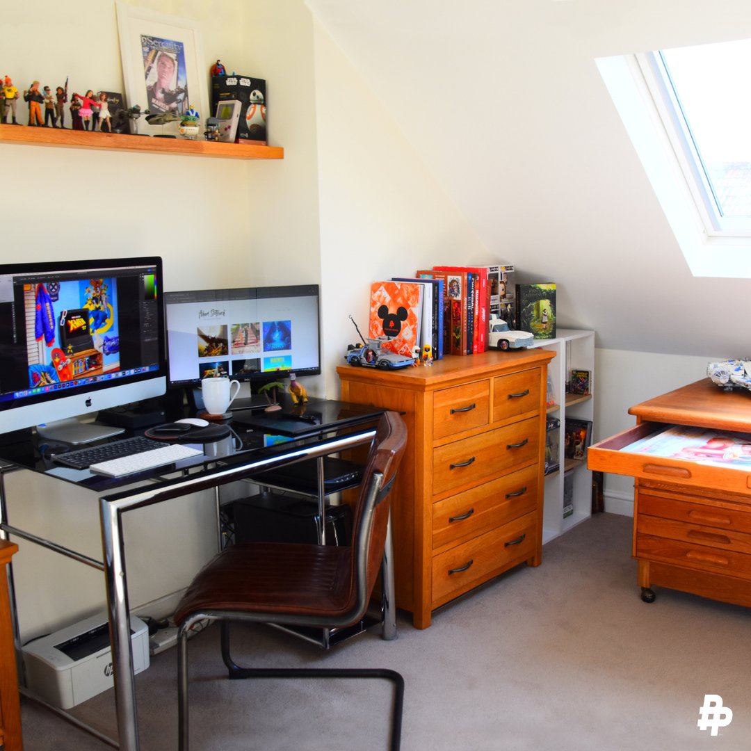 PosterPosse's tweet photo. Here's a sneak peak at the creative workspace of UK Poster Posse artist @adstothard. Nice to see that our limited edition, @disneystudios book has a prominent place there! #workspacewednesday https://t.co/g6tkWAx8WU