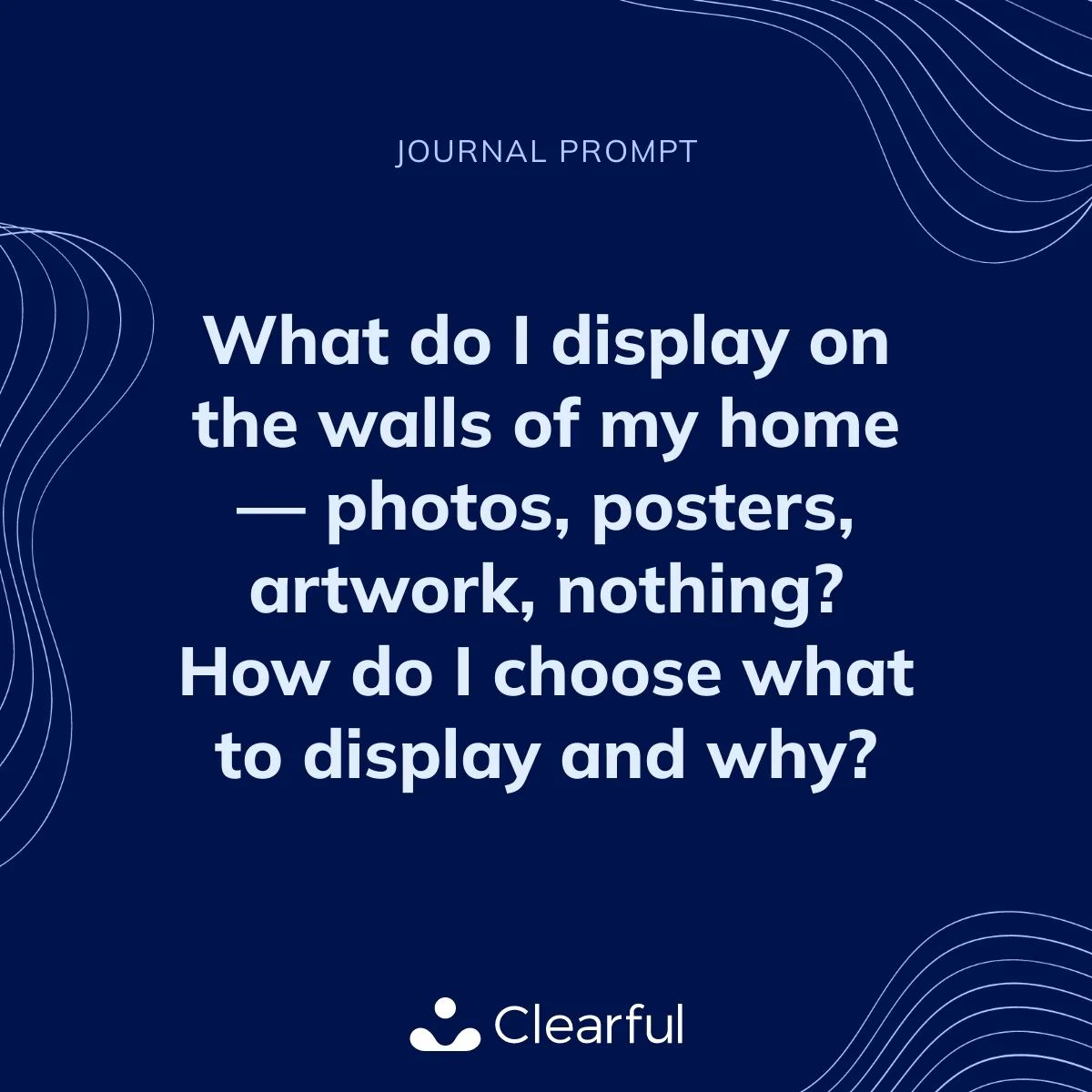 ✨Journal Prompt: What do I display on the walls of my home — photos, posters, artwork, nothing? How do I choose what to display and why?

Share your answers below.

#journaling #journalprompt #mindfulness buff.ly/46qUkpf