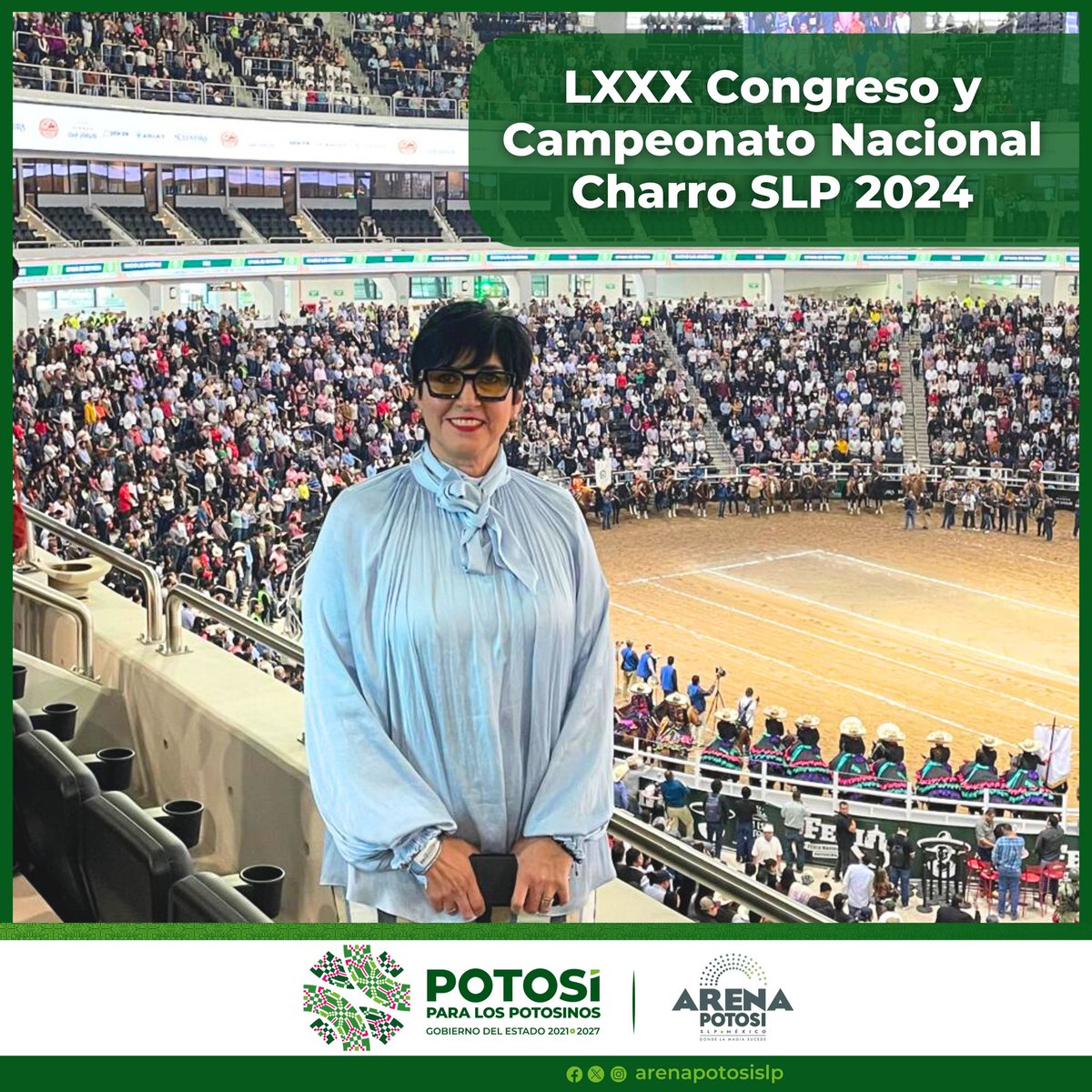 🐎🤠 Gran asistencia en la <a href="/arenapotosislp/">Arena Potosí SLP</a> para las actividades del LXXX Congreso y Campeonato Nacional Charro SLP 2024. 

🤝 Agradezco al Gobernador del Estado, <a href="/RGC_Mx/">Ricardo Gallardo Cardona 🇲🇽</a>, la oportunidad de dirigir este magnífico espacio de espectáculos y cultura.