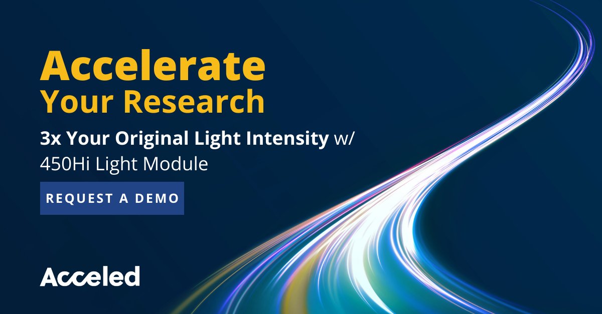 AcceledBio's tweet photo. Are you a current user of the m2 photreactor? We are extending our pilot of the new 450Hi Light Module. 

Only 8 available—request yours now:
https://t.co/WZemDU3yq3

#Biochemistry #SyntheticBiology #CellTherapy https://t.co/X8uyyYyPFt