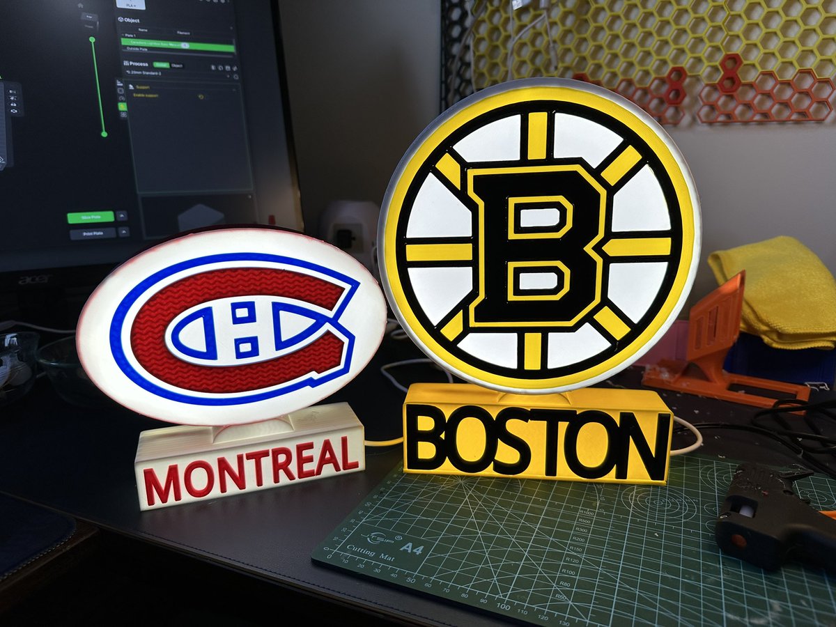 As a Boston Bruins fan, I can’t believe I made a Canadians’ lightbox. What you do for friends!!!!! #bostonbruins #montrealcanadiens #lightbox #3DPrinting