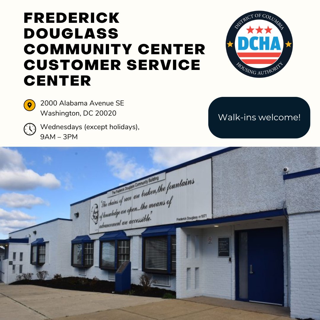 DC_Housing's tweet photo. The DC Housing Authority has multiple Housing Choice Voucher Program (HCVP) Customer Service Center locations to meet your needs! 

For more details, including how to book an appointment, visit https://t.co/LRLjNZdbbv https://t.co/PcXm0nGzbE