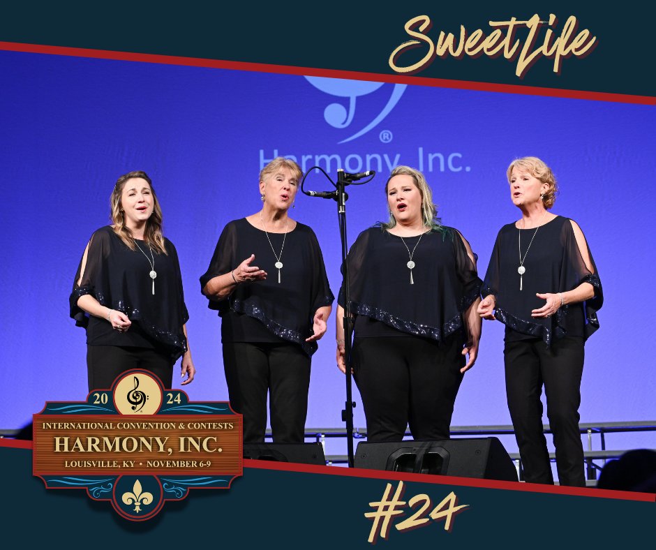 Contestant #24, SweetLife, representing Sounds of the Seacoast and Area 2 Associates are ready to make beautiful music in Louisville at IC&amp;C!

For more info about convention, visit harmonyinc.org/ICC
#HILouisville #ICC2024