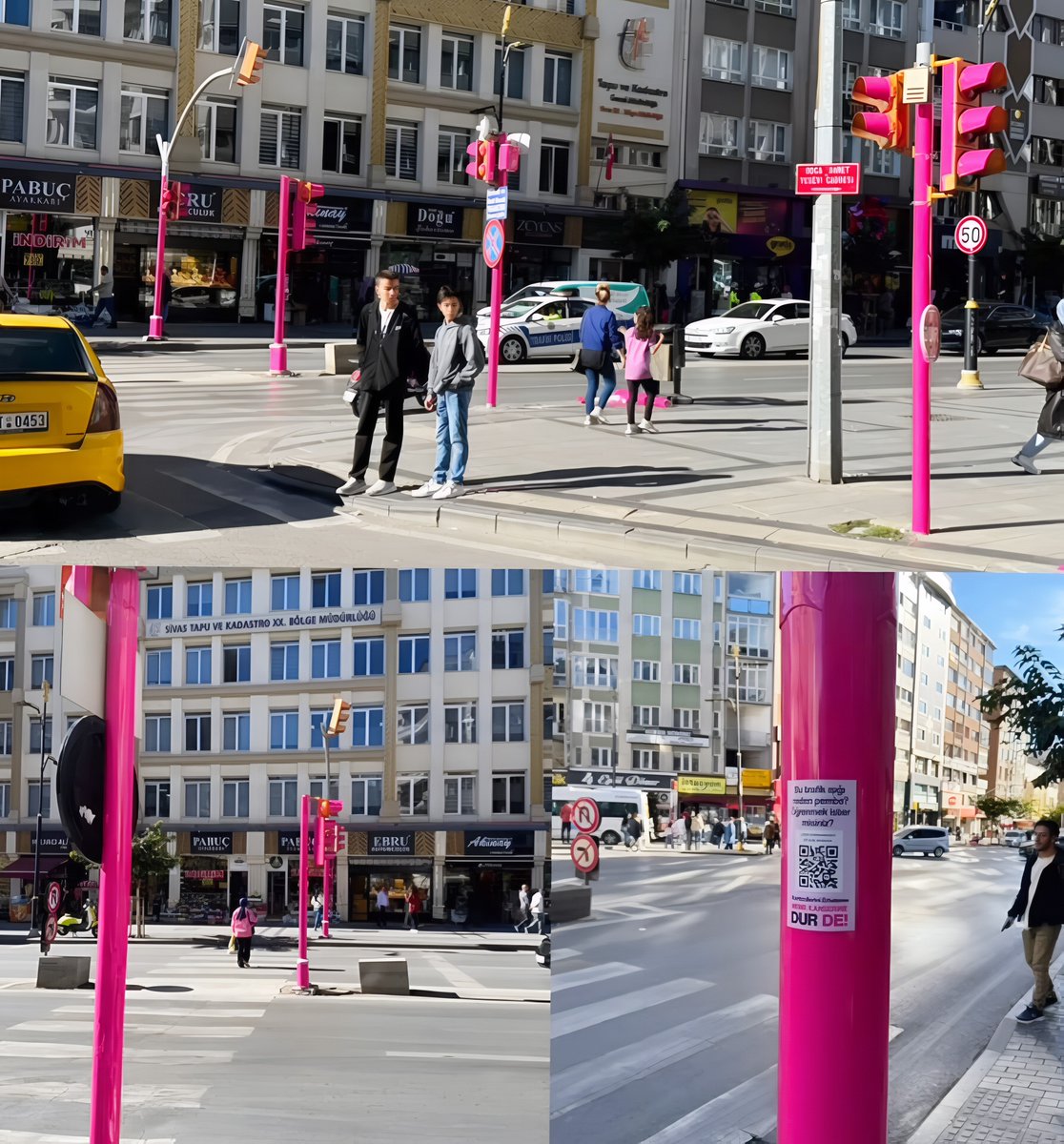 SivasaGel's tweet photo. Sivas'ta trafik ışıkları "Meme Kanseri Farkındalık Ayı"na dikkat çekme amacıyla pembe renkle kaplandı https://t.co/zVTwI7CPjR