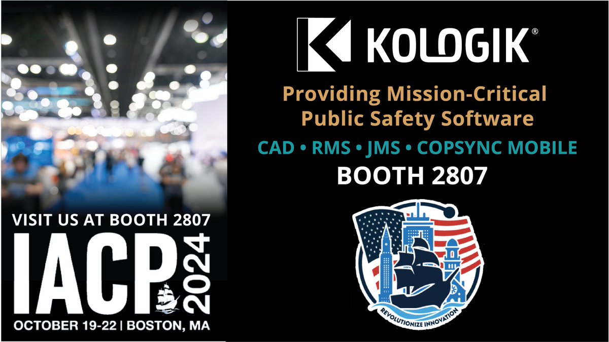 KologikData's tweet photo. The countdown is on! #IACP2024 is less than a week away. Stop by Booth 2807 &amp; chat with us about our 24/7 supported, mission-critical public safety solutions. We've also got some amazing giveaways exclusively for our booth visitors! https://t.co/UtG2vpsqyD

#IACP2024 https://t.co/ABWj4070U6