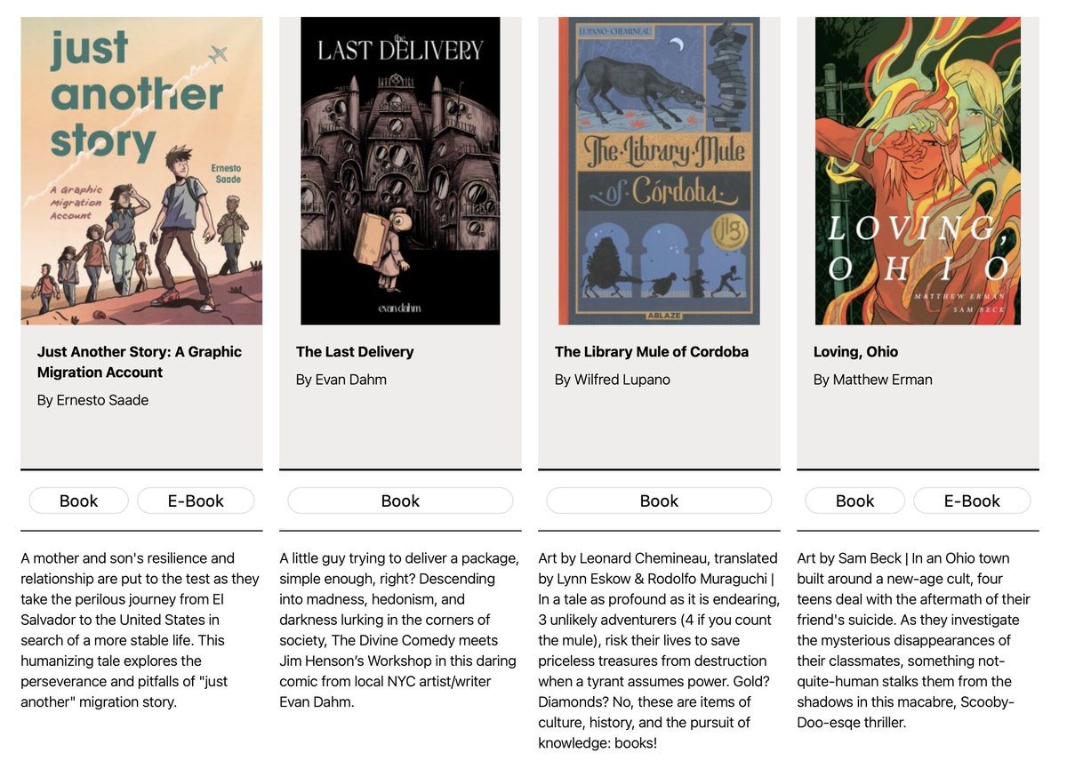 Matthew Erman | No Longer In Use (@matthewerman) on Twitter photo I am absolutely floored, honored, jumbled and humbled that the <a href="/nypl/">NY Public Library</a> has selected LOVING, OHIO as one of the best 50 graphic novels released this year.
Thank you to everyone who has supported, read and advocated for our this year. It has changed my creative life. I am absolutely floored, honored, jumbled and humbled that the <a href="/nypl/">NY Public Library</a> has selected LOVING, OHIO as one of the best 50 graphic novels released this year.
Thank you to everyone who has supported, read and advocated for our this year. It has changed my creative life.