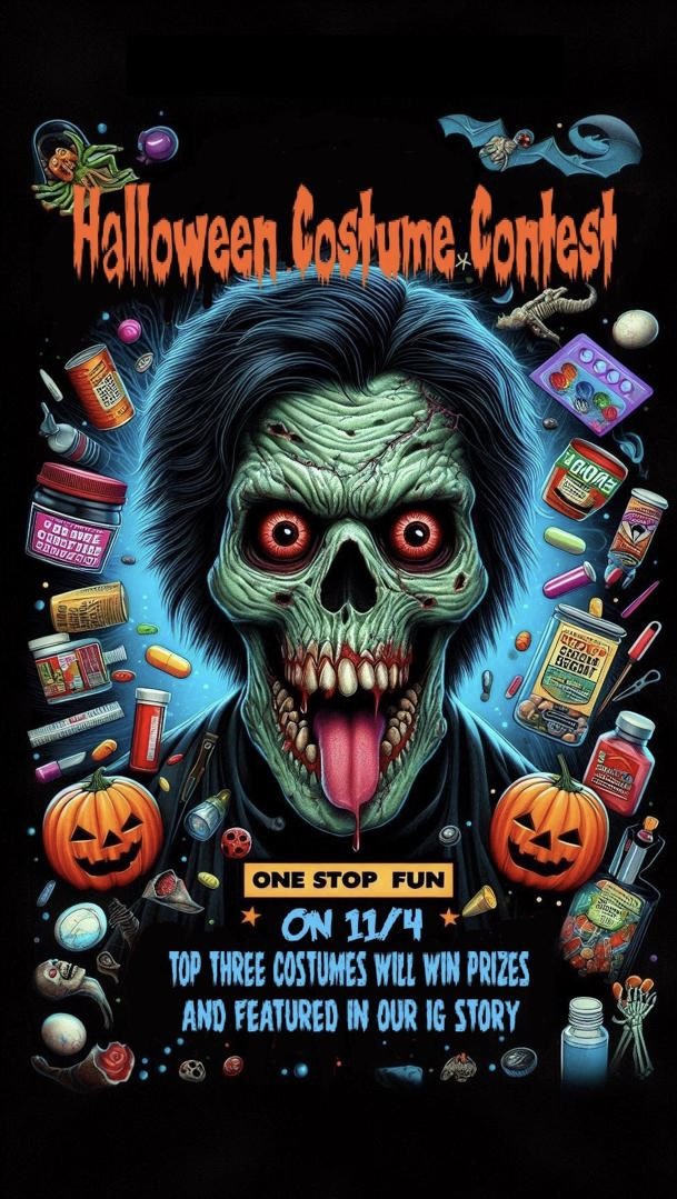 1stopumd's tweet photo. COSTUME CONTEST
👷🏻‍♀️👮🏾‍♂️🧑🏼‍🎤👩🏾‍✈️👨🏻‍🚀🥷🏽🧟🧝🏽‍♀️🦸🏼‍♀️👨🏽‍🔬👰🏻‍♂️🧛🏾‍♂️🧑🏽‍🚒👸🏻

TOP 3 COSTUMES GET PRIZES!!
🥇🥈🥉🎁🎁🎁

WINNERS ANNOUNCED 11/4/24
***Rules: Come into the store in costume any day before 11/3/24 and take a pic 
🤳 with team member for entry*** https://t.co/EcNUoja28V