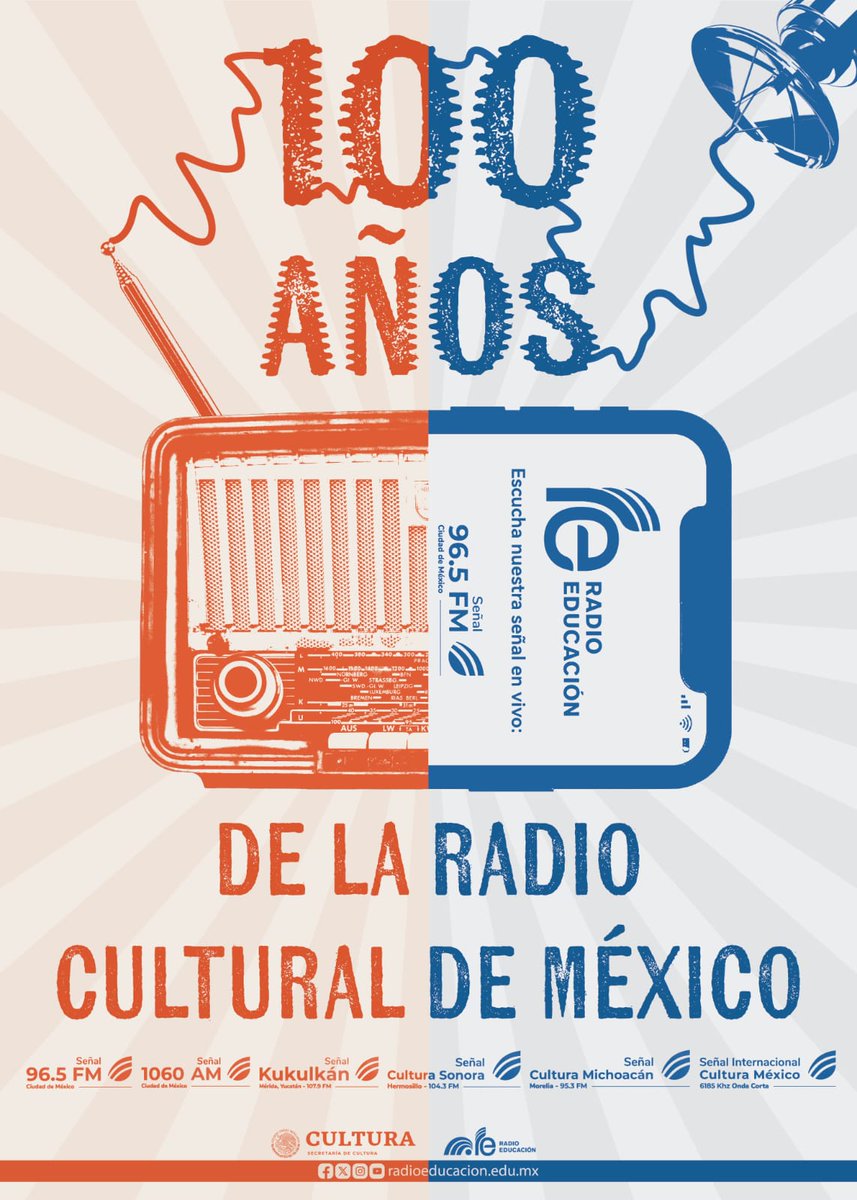 Les presentamos la imagen ganadora del Certamen del Cartel Conmemorativo por el centenario de Radio Educación... Seguimos en el festejo de la #RadioCulturalDeMéxico #Centenario