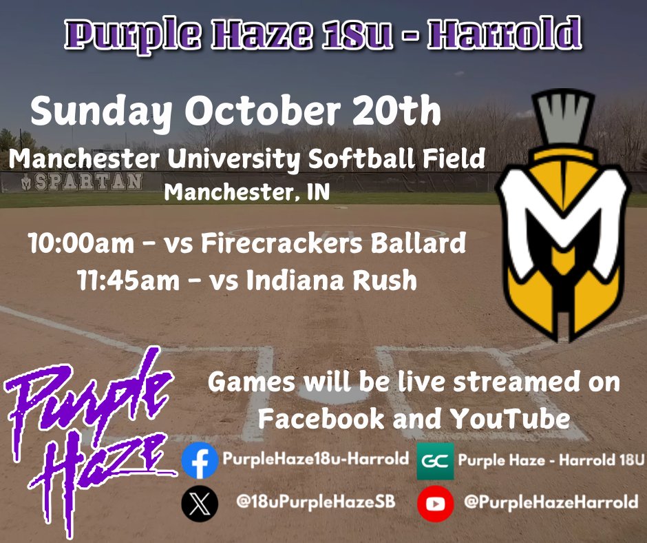 18UPurpleHazeSB's tweet photo. This Sunday your Purple Haze 18u team heads to @MU_SpartanSB for two games.  Hopefully we can introduce @SaraEmerich to some future Spartans this weekend! https://t.co/Rh3Grmhrwi