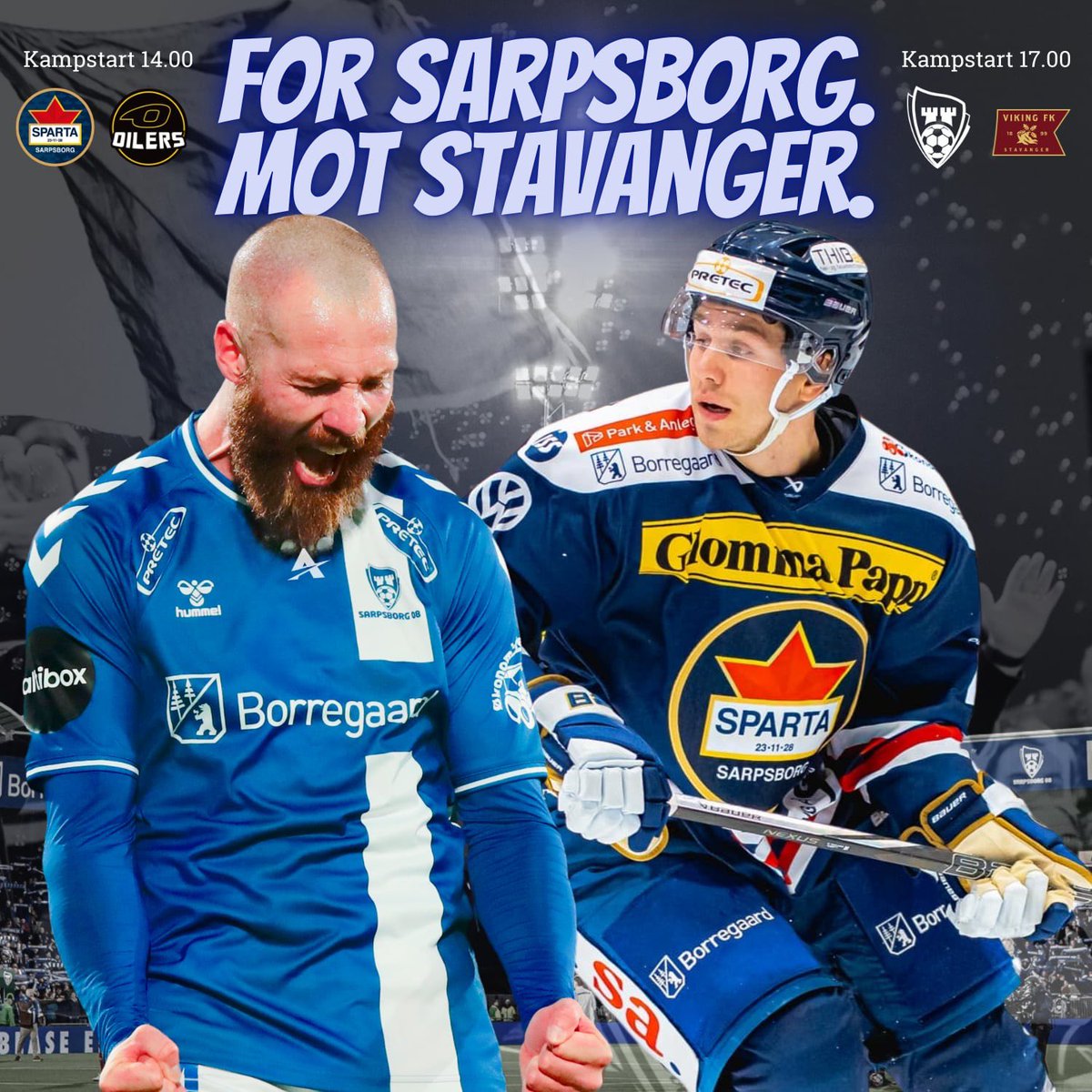 Søndag 27. oktober er det en real byfight på gang - Sarpsborg mot Stavanger ⚽️🏒 Sikrer du deg billett til Sparta-kampen, får du promokode med hyggelig pris til Sarpsborg 08-matchen 👏🏼

Skaff billetter til begge kampene på ticketco 💙