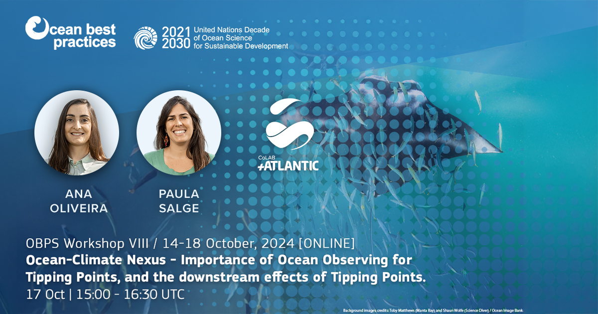 🌊 +ATLANTIC will contribute to the OBPS Workshop VIII
🏛️ Paula presents on Oct 17 (17:00-18:30 CEST) on how policymakers can benefit from research
🌊 Ana joins the Ocean-Climate Nexus panel on Oct 17 (17:00-18:30 CEST)
🖋️ Register: lnkd.in/dUrFRrFT
#OceanBestPractices
