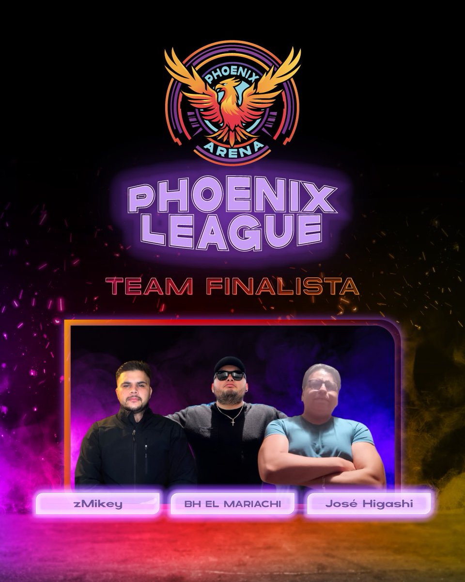¡Conoce a los finalistas de la Phoenix League! 🔥🎮 
Después de intensas batallas, estos equipos han demostrado que están listos para la gran final. 
Prepárate para vivir la mejor acción en WZ de LATAM. 

<a href="/JoseluisDelbos2/">NVN BH EL MARIACHI</a> <a href="/Josehigashi328/">Jose higashi328 🇲🇽</a>  @zMikeyTv 
<a href="/NEVEN_TEAM/">NEVEN</a> 

#PhoenixLeague