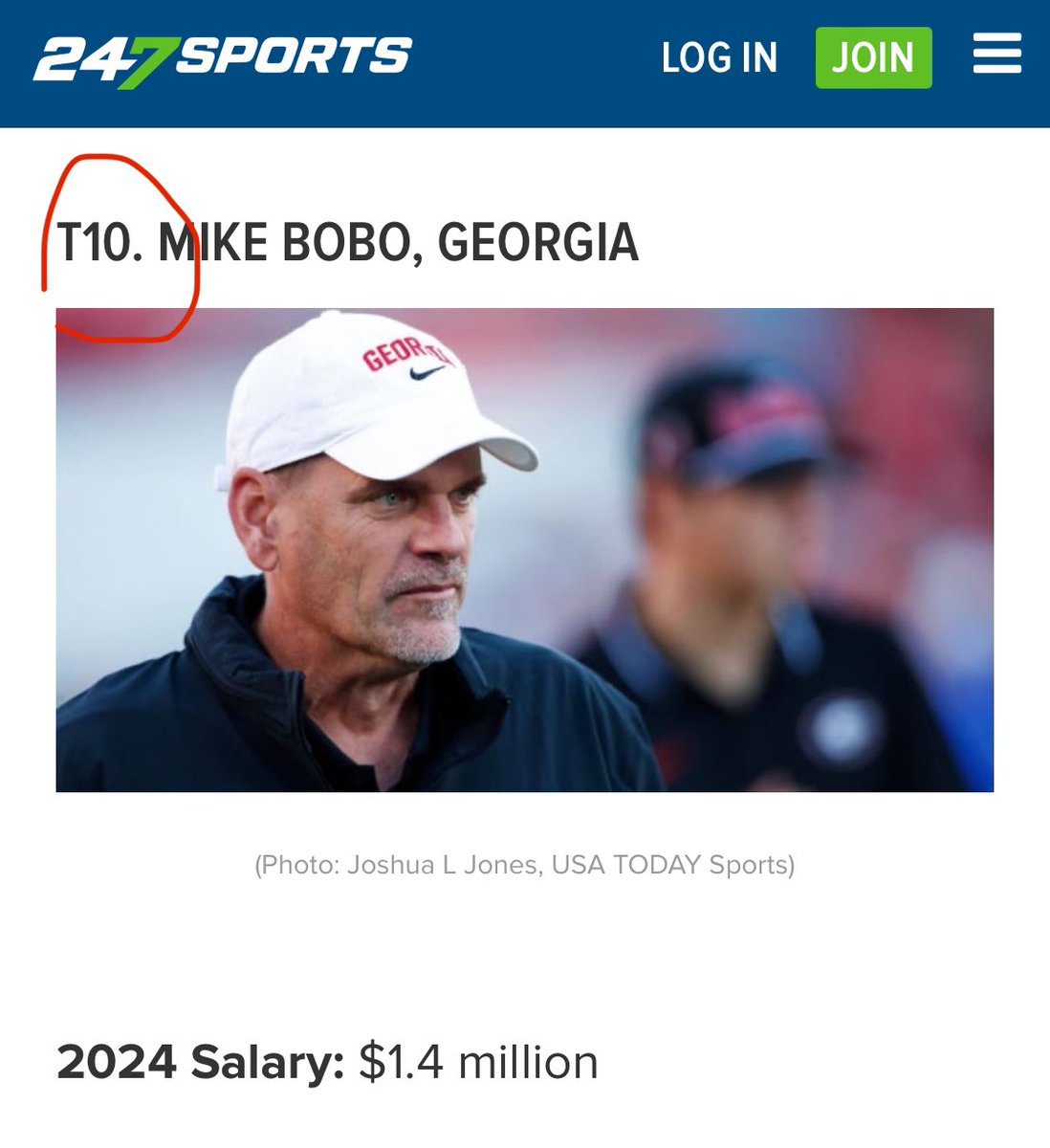 You heard it here from Jake. Salary directly correlates to how much the football industry as a whole values a coach.

Which begs the question why is Georgia settling for an OC who is barely top 10 (three way tie) nationally?