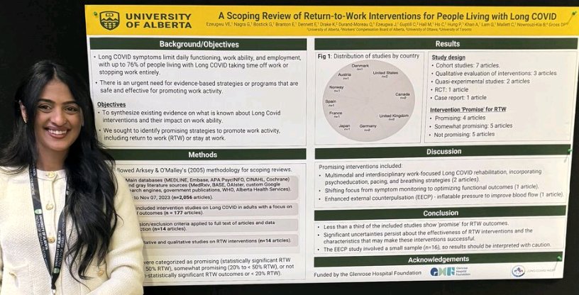 PossAbility: ME, Long COVID & Work (@mypossability) on Twitter photo "There's an urgent need for evidence-based strategies or programs to promote Return to Work or Stay at Work for people with #Longcovid "
Excellent poster presentation by Gagan Nagra at <a href="/LongCOVIDWebCA/">Long COVID Web</a> Symposium.
Lots of folks working together on this priority!
<a href="/AngelaMCheung/">Angela M. Cheung</a> "There's an urgent need for evidence-based strategies or programs to promote Return to Work or Stay at Work for people with #Longcovid "
Excellent poster presentation by Gagan Nagra at <a href="/LongCOVIDWebCA/">Long COVID Web</a> Symposium.
Lots of folks working together on this priority!
<a href="/AngelaMCheung/">Angela M. Cheung</a>