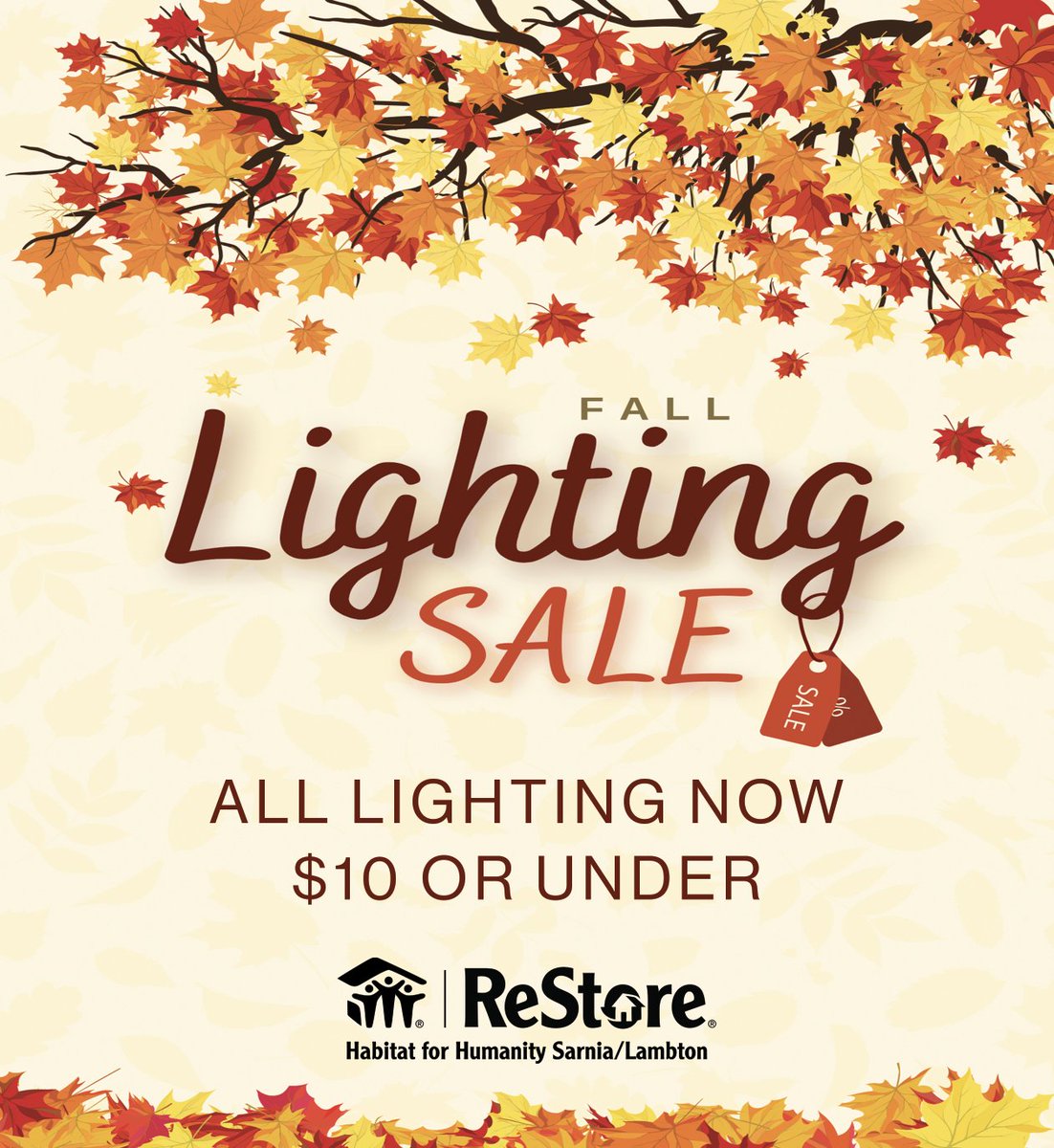 All hanging lights are now $10 including chandeliers!

other lighting now $5 |  light covers just $1

#LightingSale #ReStore #LightUpYourWorld