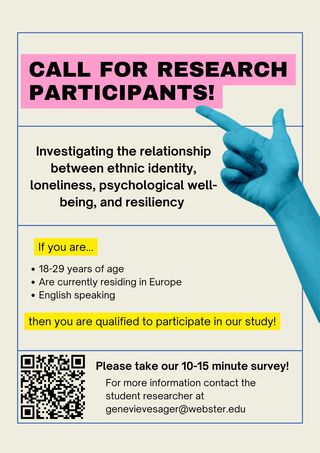 Help out my friend Genevieve with her master thesis research 📚 
If you are between 18-29 years of age and live in Europe, consider participating in this survey on loneliness and ethnic identity 👇