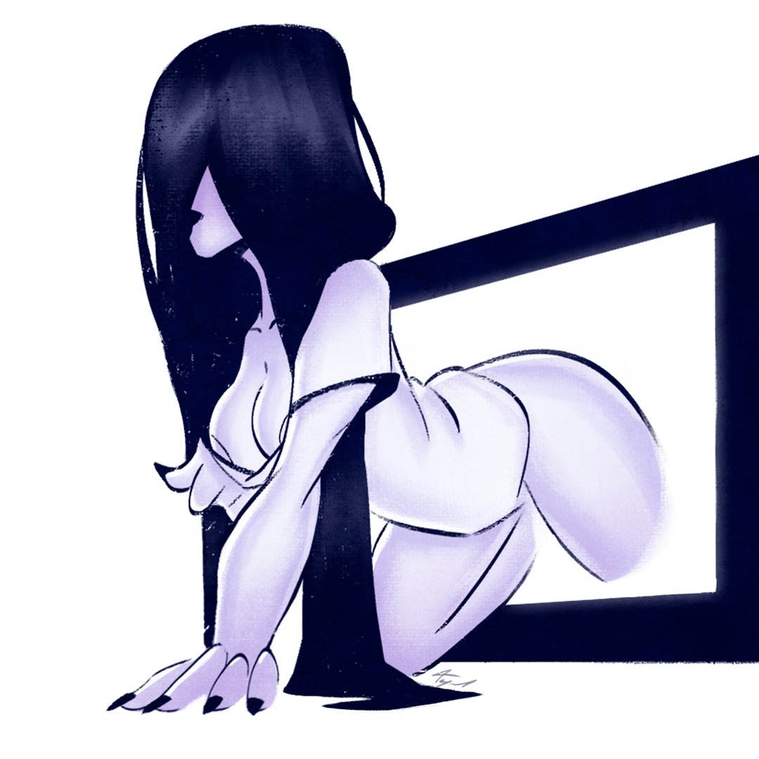 tequilanart's tweet photo. Sadako for the horny spooky season https://t.co/6yJVSPoGlj