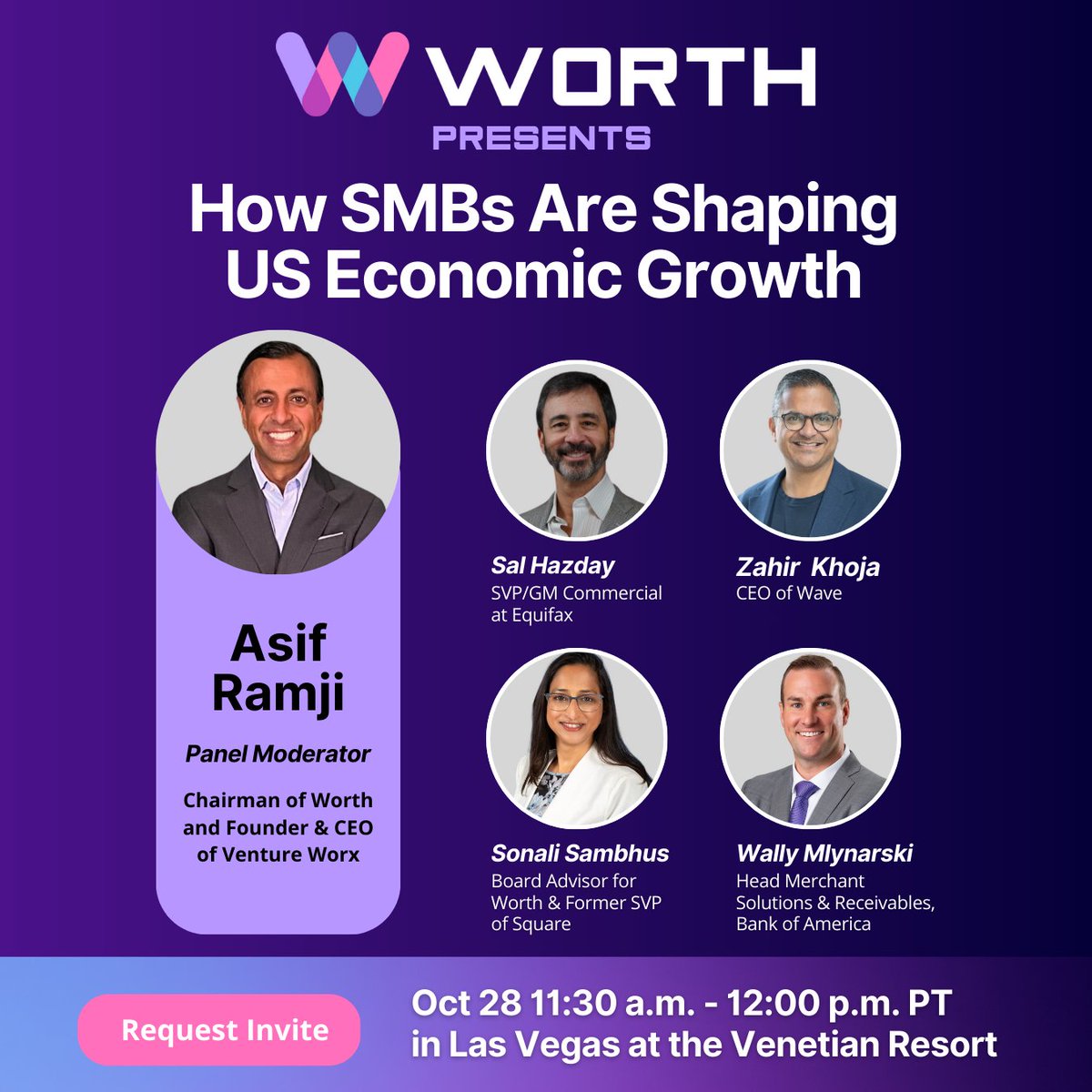 Join our panel at our exclusive luncheon on October 28 for insights into fintech and SMB growth. Moderated by Asif Ramji, with experts from Equifax, Wave, Bank of America, and more. Secure your spot now—request your invite HERE>>> hubs.la/Q02TGbZ50