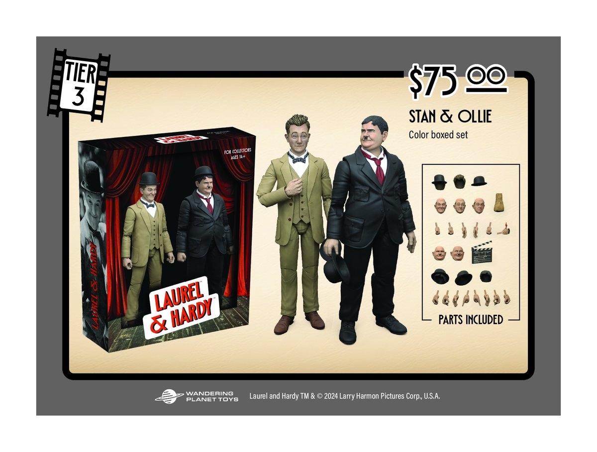 Tomorrow is the last day of the @kickstarter campaign for our Laurel &amp; Hardy action figures! 

Don’t miss out on this celebration of the Golden Age Hollywood’s greatest comedy duo!

kickstarter.com/projects/wande…