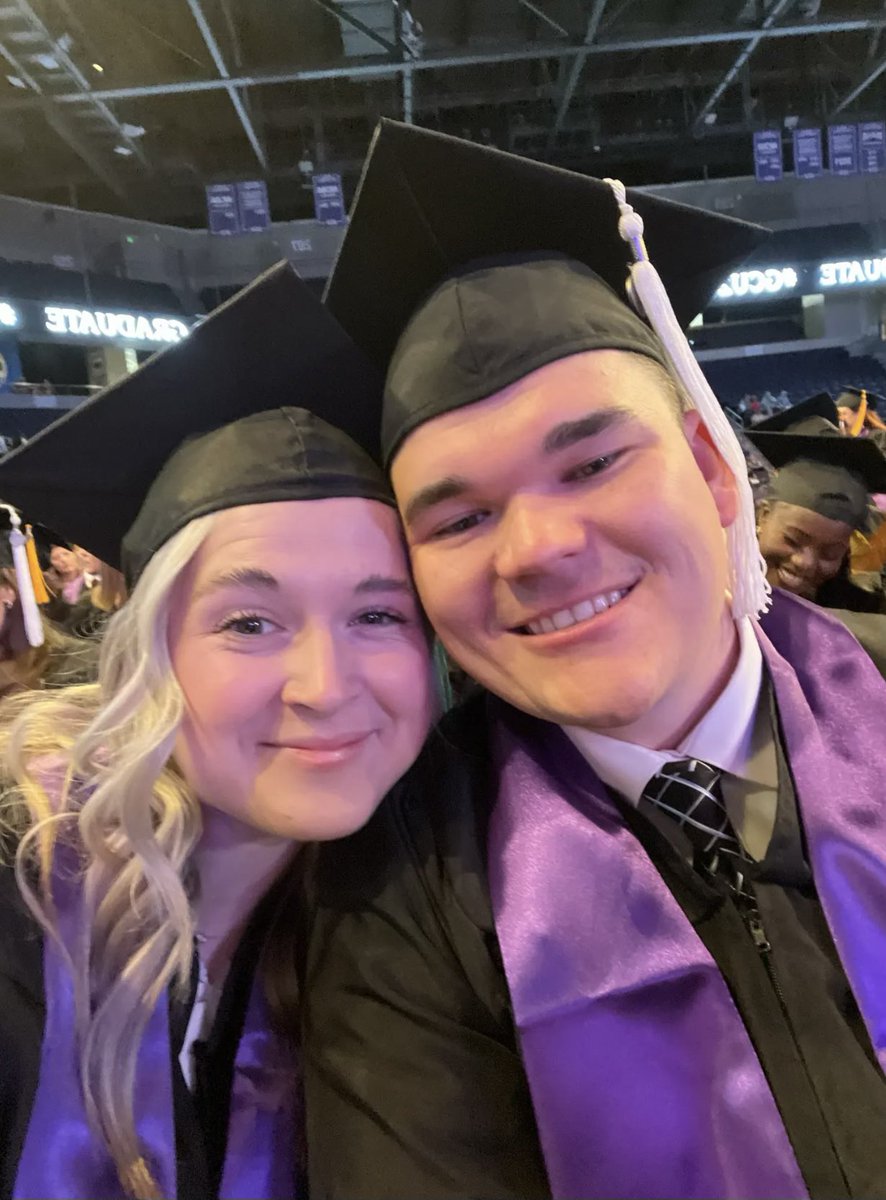 dmrichards88's tweet photo. Congrats to Mark and Emma Cullum on their masters!! Love you guys!  LOPES UP!!! #GCU 💜 @gcu https://t.co/WgPuGXSsE8