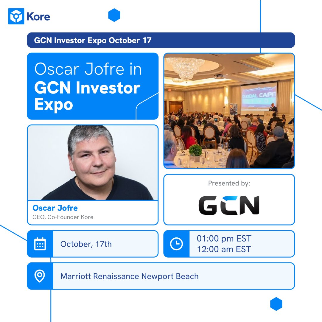 koreinside's tweet image. 🚀 Exciting News! Our CEO &amp;amp; Co-Founder, Oscar Jofre Jr., will be joining the Global Capital Network Investor Expo on October 17th! 🌍

🗓 Thursday, Oct 17 | 1:00 PM EST - 12:00 AM EST 🎟

🔗 Get your tickets: globalcapitalnetwork.com/invest2024/ 

#InvestorExpo #CapitalMarkets #Impact2024