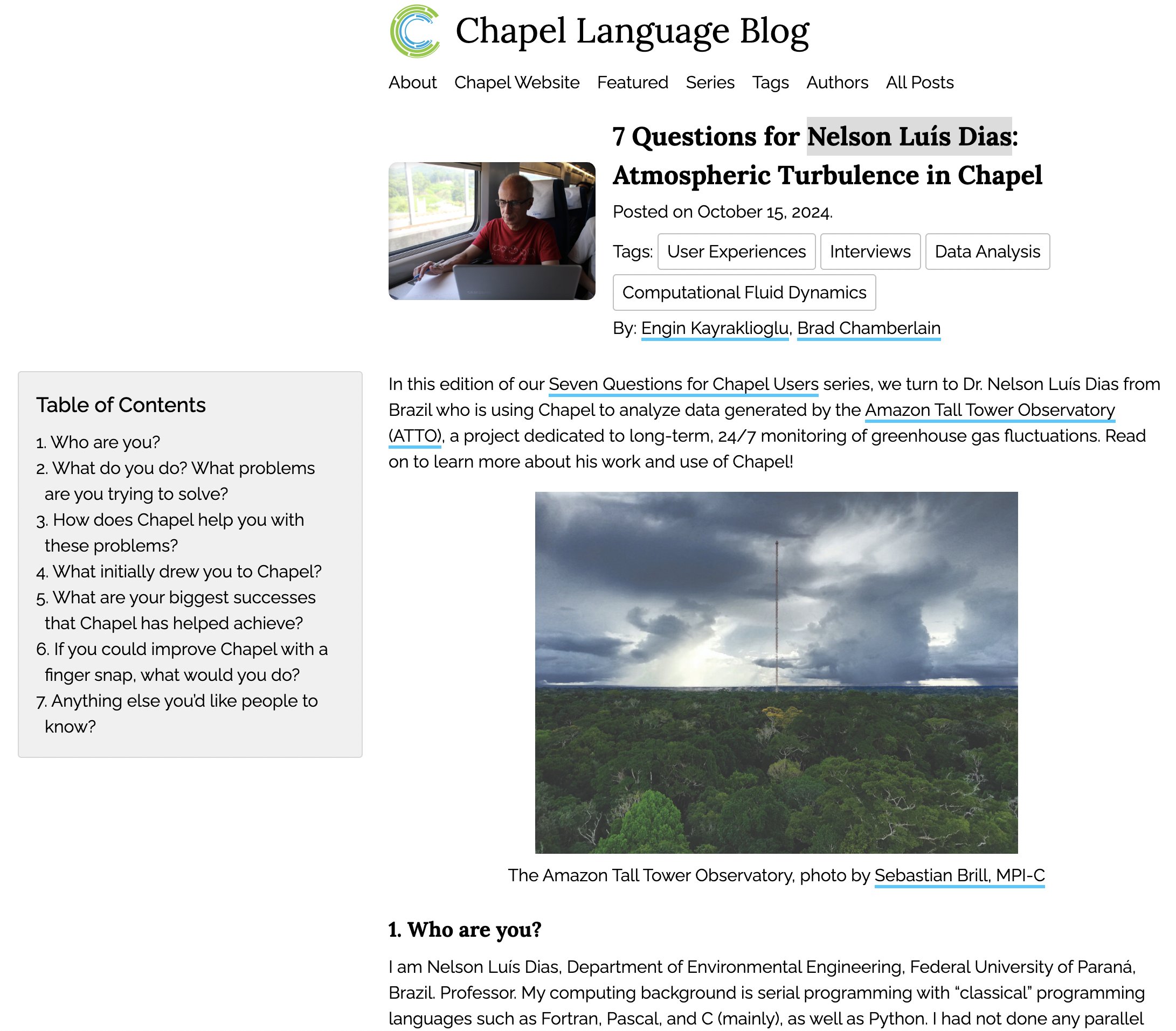 Chapel Language on X: &ldquo;Professor Nelson Dias switched to Chapel as 