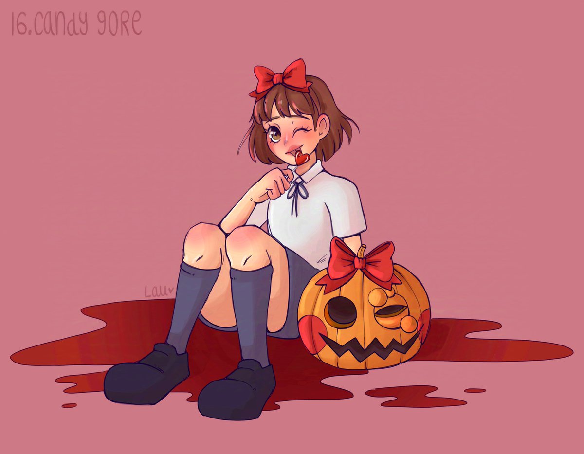 lauontwt's tweet photo. 16 *⁠.⁠✧GORE*⁠.⁠✧
Hoy no estaba muy inspirada así que me pasé la temática por el forro y dibujé a la prota de pumpkin night 🎃🎃🎃

#inktober2024 #Inktober #cringetober2024 #cringetober #mangagore #PumpkinNight https://t.co/F7g24Bflzt