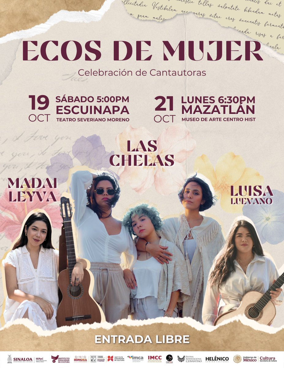 laschelasmzt's tweet photo. Trendemos concierto gratis el sábado 19 en escuinapa y el lunes 21 en mazatlán (GRATIS) 🪻🪷🌸🌺🌹🌻🌷🌼 https://t.co/Op7RCrNe1y