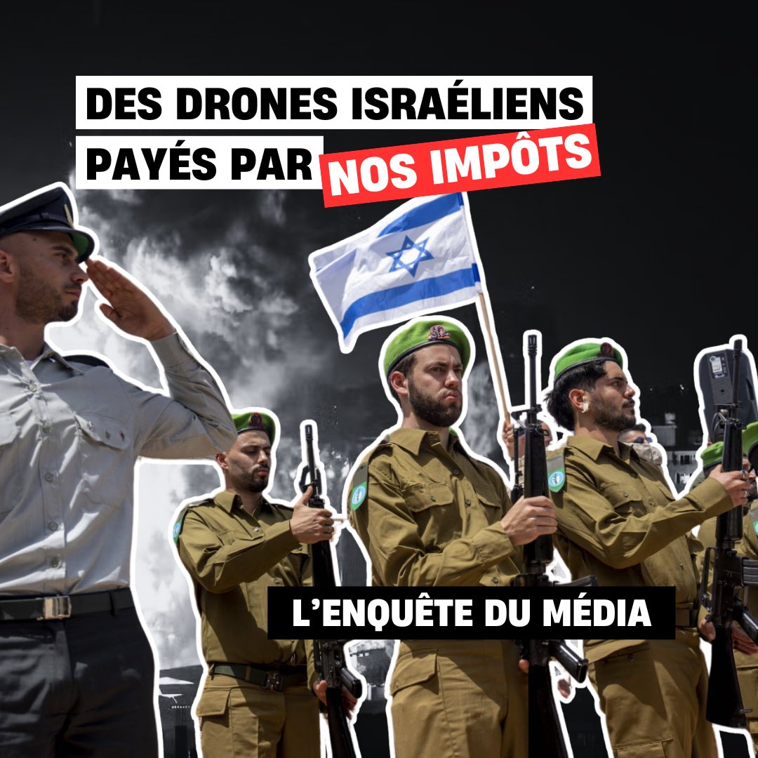 alma_dufour's tweet photo. 🚨SCANDALE : Des drones israéliens payés par nos impôts ! Retour sur l’enquête édifiante du @LeMediaTV, un thread ! (1/8) ⬇️ https://t.co/UwclfORC0A