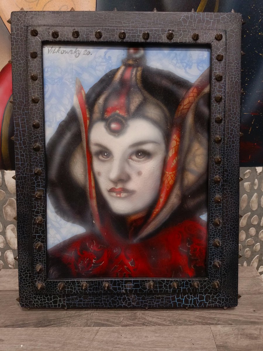acu_ra_'s tweet photo. Acrylic paint with matte varnish 
#StarWars #Padme https://t.co/v165EX6Ugx