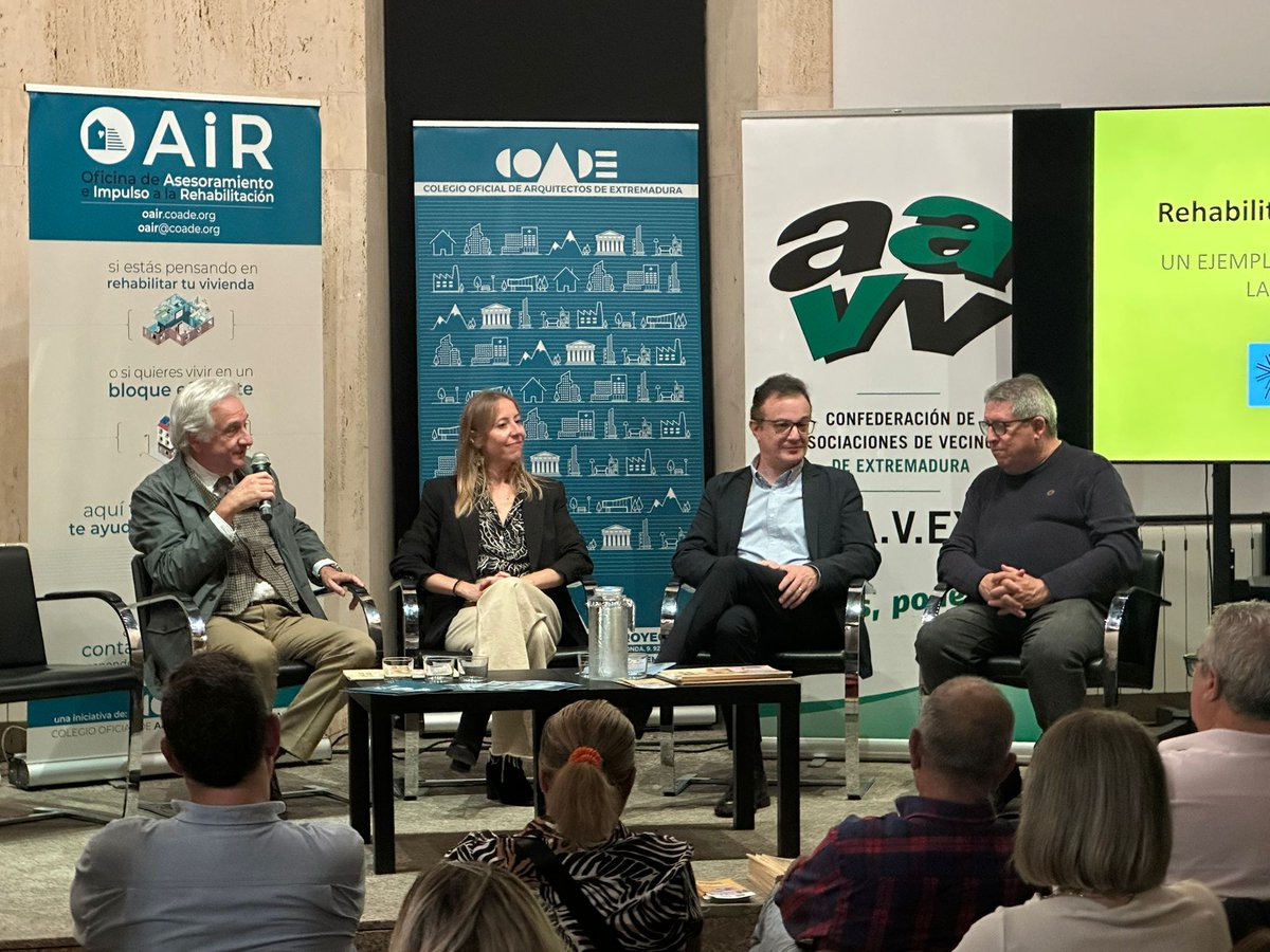 Presentación de la Guía Vecinal de Rehabilitación en la Semana de la Arquitectura de Extremadura organizada por <a href="/infra_EXT/">Infraestructuras, Transporte y Vivienda</a> y el COADE 

<a href="/CSCAE/">CSCAE</a> <a href="/VecinalCeav/">CEAV VECINAL</a> #CAVEX <a href="/DiputacionCC/">DiputacionCC</a>
<a href="/Ayto_Caceres/">Ayuntamiento Cáceres</a>